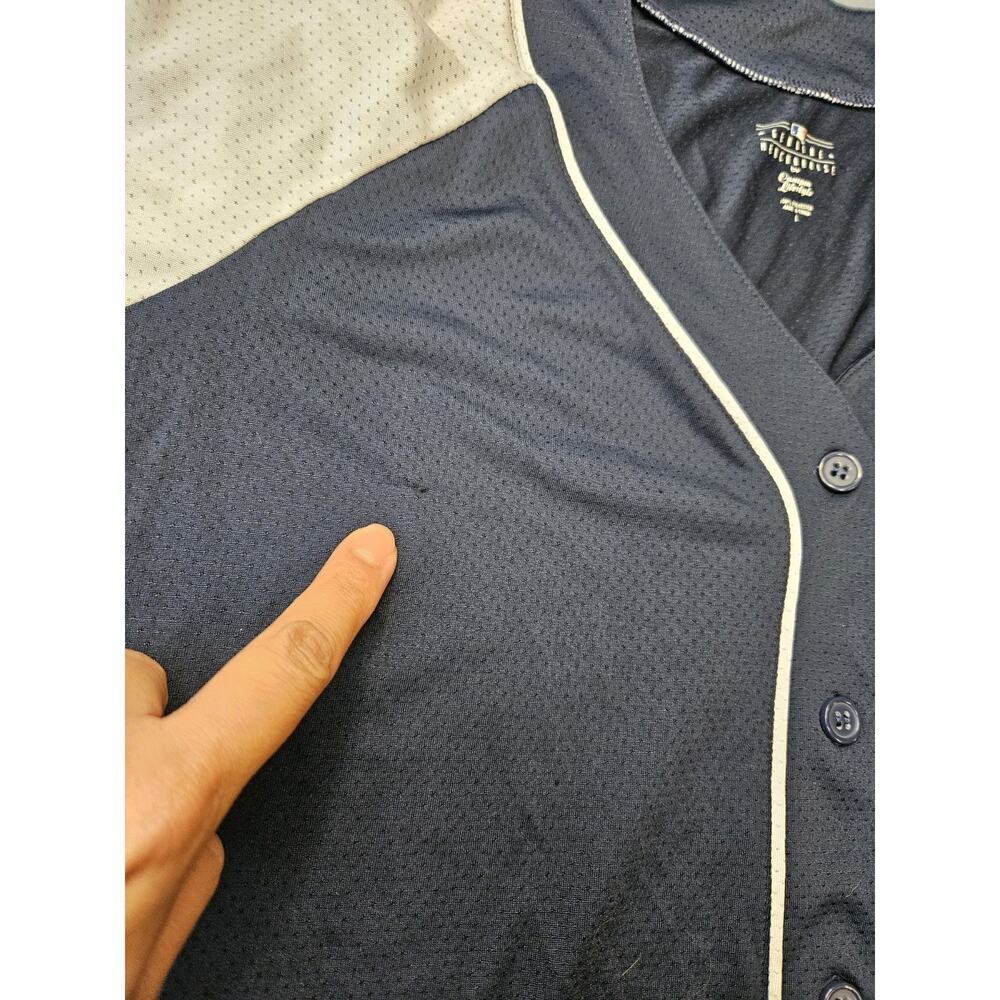 Boston Red Sox MLB Navy/White Button-Up Jersey Shirt KIDS Size L - Picture 4 of 7